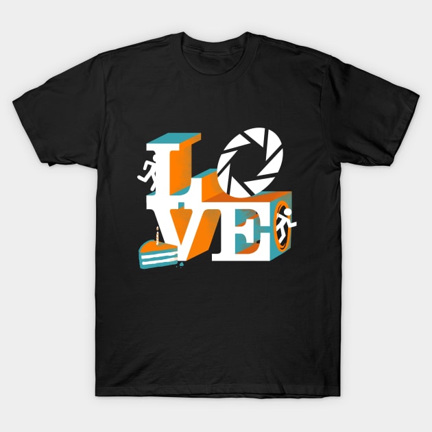 LOVE Portal Lettering - Video Game - Geeky and Funny T-Shirt by BlancaVidal